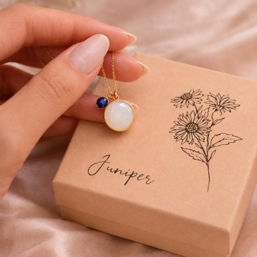 DIY Breastmilk Jewelry Kit Birthstone Charm Necklace, Breastmilk Preservation Kit For Mom, New Mom Mother’s Day Gift, Custom Engraved Box