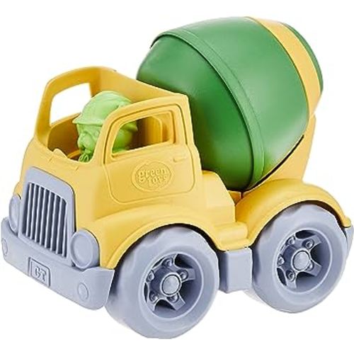 Green Toys Mixer Construction Truck Green/Yellow, 5.75x7.5x5.6