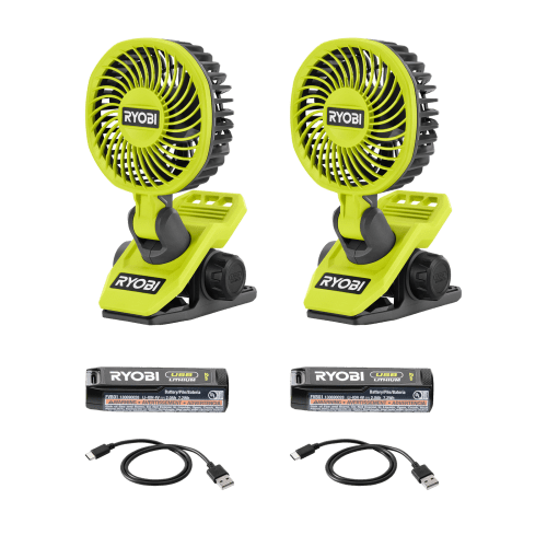 Ryobi USB Mini Clamp Fan Twin Kit