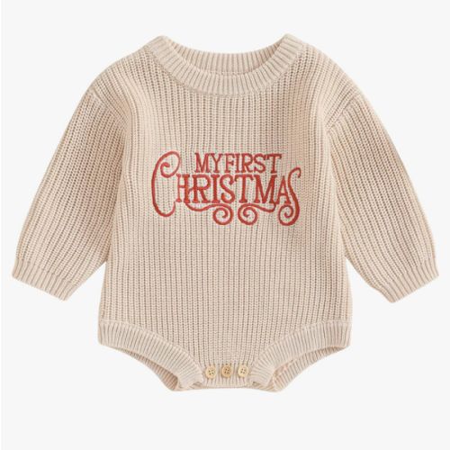 Adobabirl Baby Girl Boy Knitted Sweater Bubble Romper Long Sleeve Jumpsuit Festival Outfit Fall Winter Spring Clothes
