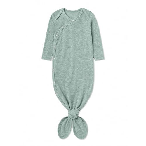 Copper Pearl Baby Gown - Knotted Newborn Sleepers for Baby Boy and Girl, Soft Stretchy Long Sleeve Infant Gowns with Bottom Tie and Hand Mittens, Perfect Hospital Coming Home Outfit (Emerson)