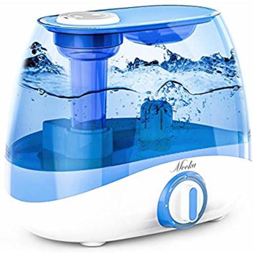 Mooka Humidifier for Bedrooms & Large Rooms, 5L (1.32Gal) Ultrasonic Cool Mist Humidifier for Babies, Lasts up to 50 Hours, Quiet Operation, Auto Shut-Off (BPA-Free)