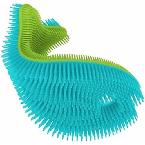 Innobaby Bathin' Smart Silicone Sensory Fish Bath Scrub for Babies and Toddlers - Aqua Green