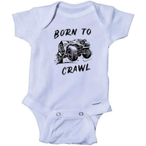 Born to Crawl Off-roading 4x4 Offroad Crawler Cute Infant Bodysuit Baby Romper Short Sleeve Onesie