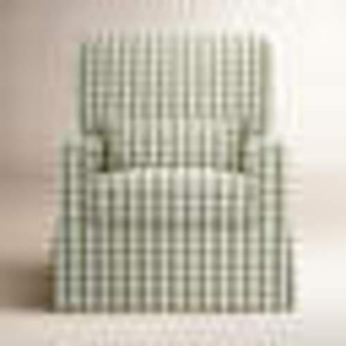 Green Gingham - Namesake Crawford Pillowback Comfort Swivel Glider & Reviews | Birch Lane