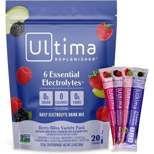 Ultima Replenisher Berry Bliss Variety Electrolyte Packets, 20 Stickpacks