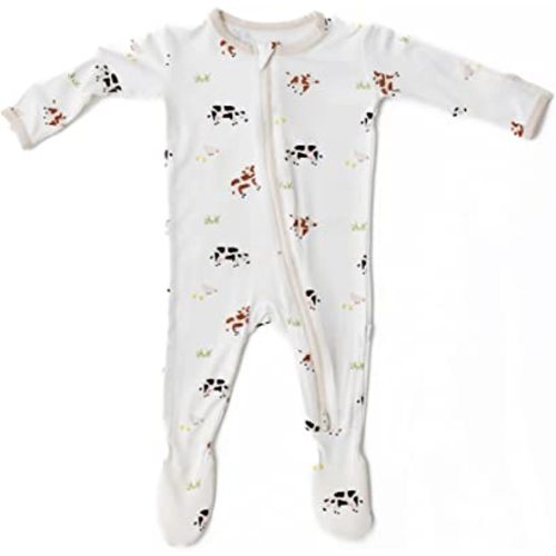Soft Baby Bamboo Viscose Footie Pajamas, Zipper Closure, 0-24 Months