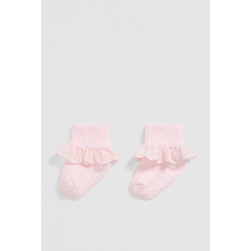 Mineral Pink Rib Frill Sock - 1-2