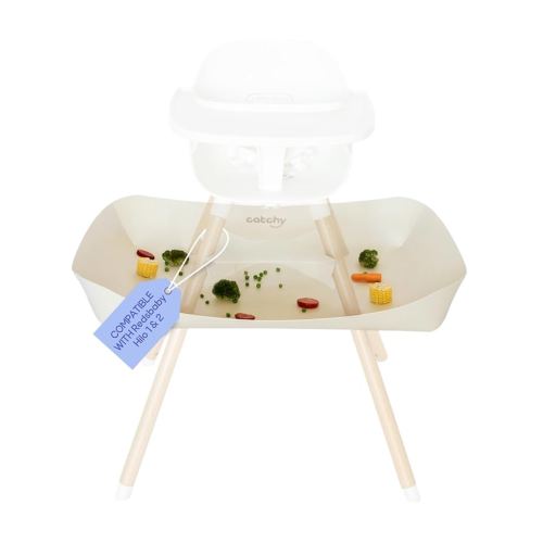 CATCHY -Food Catcher- Compatible with Lalo The Chair High Chair +11 Other High Chairs -Highchair Sold Separately- Baby & Toddler Food & Mess Catcher -Premium Linen Inspired- Under High Chair Accessory