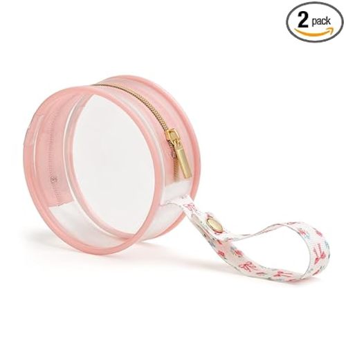 Itzy Ritzy Clear Pacifier Case with Clip Strap – Holds 2 Pacifiers – Portable Baby Pacifier Holder for Diaper Bag, Stroller & Travel Bag (Bow)