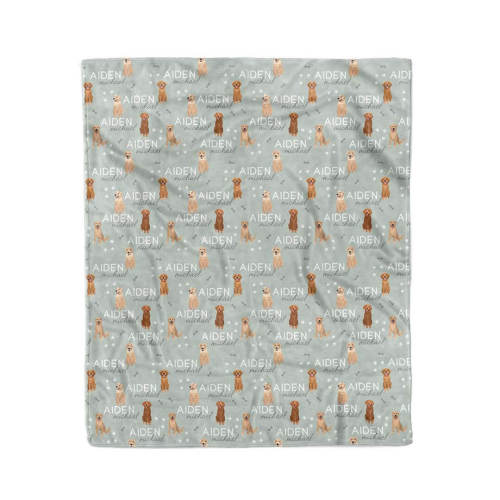 Personalized Kids Blanket | Golden Retriever