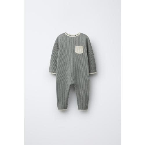 CONTRAST TRIM JUMPSUIT - Light khaki | ZARA United States