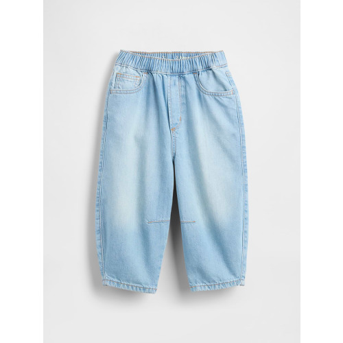 Baby & Toddler Two-Tone Pull-On Barrel Jeans