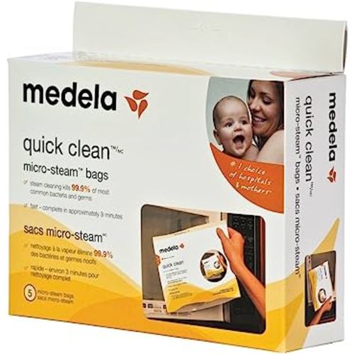Medela Quick Clean Micro-Steam Bags Economy Pack of 4 retail boxes (20 Bags Total)