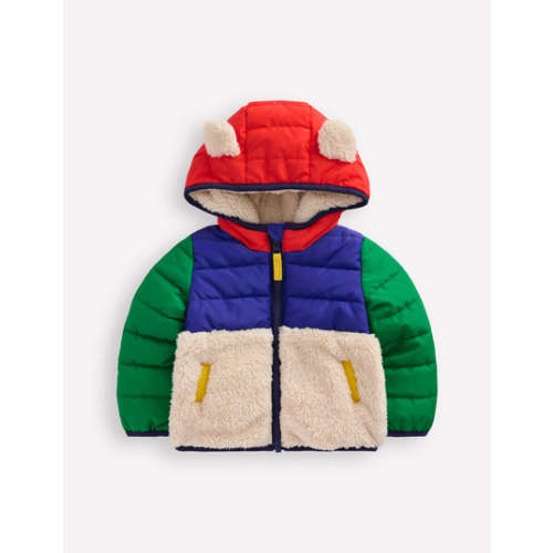 Boys Mixed Borg Jacket-Multi Colour Block | Boden UK