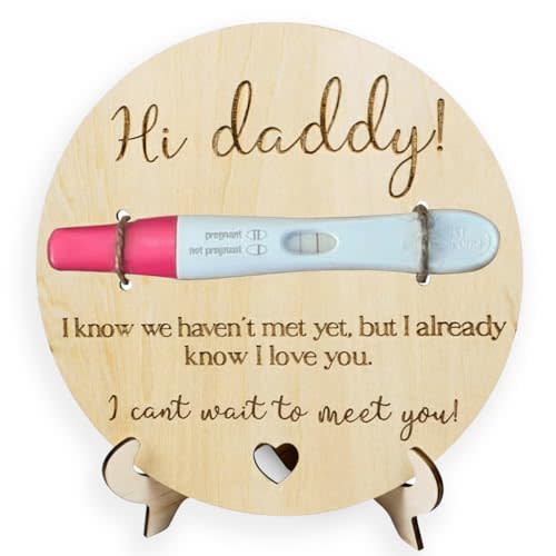 Pregnancy Announcement For Daddy Keepsake Wooden Sign, Hi Daddy Pregnancy Test, Baby Surprise Reveal To Husband