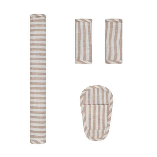 Natural Stripe Linen Pram Harness Cover Set – The Muse Edition