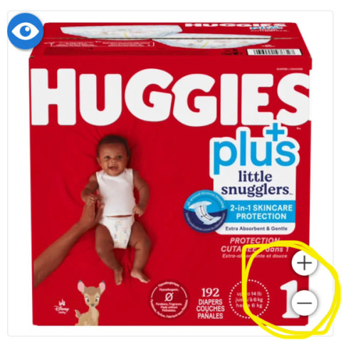 Huggies Little Snugglers Plus Diapers, Sizes 1 - 2