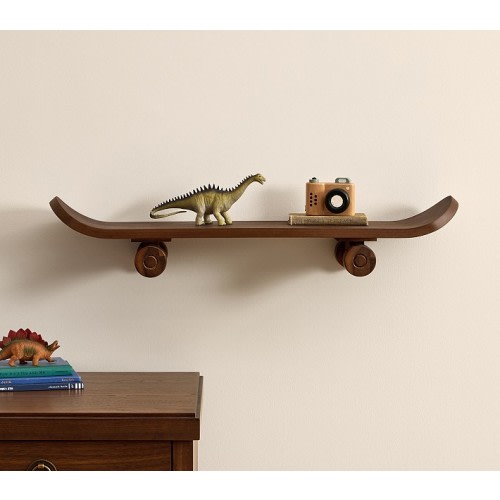 Skateboard Shaped Shelf (32"x 6")