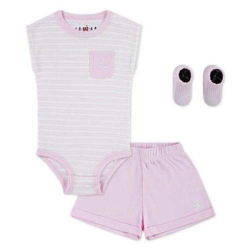 Jordan Essential Striped 3-Piece Pink Infant Girls' Set