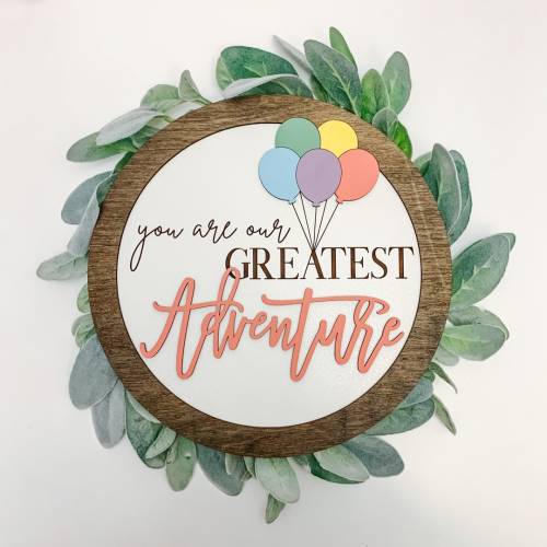 10" UP Inspired Nursery Sign (5 color choices) // Disney Baby Announcement // Nursery Round // Ellie & Carl Disney Wall Decor