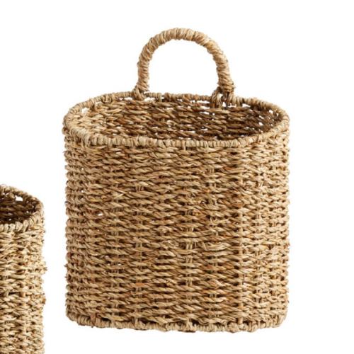 World Market Natural Seagrass Hanging Wall Basket - Large