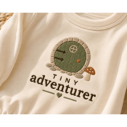Tiny Adventurer Embroidered Romper, Woodland Baby Outfit, Hobbit Inspired Baby Clothes, Adventure Baby Gift, Baby Shower Gift