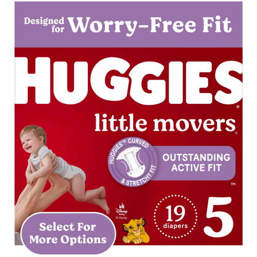 Huggies Diapers Size 5 27+ lbs Comfortable Baby Diapers for Active Play 19 Ct