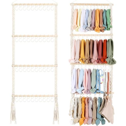 POVETIRE Headband Holder Head Bands Organizer for Girls, Baby Headbands Hair Accessories Organizer Storage Wall Hanging Decor for Nursery Toddler Girls Room