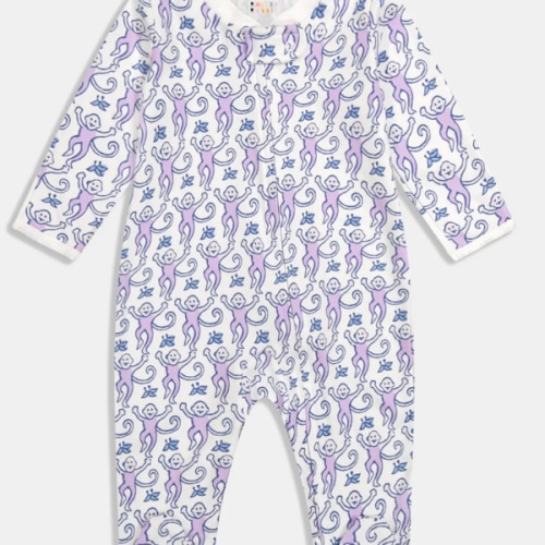 Infant Monkey Zipper Footie