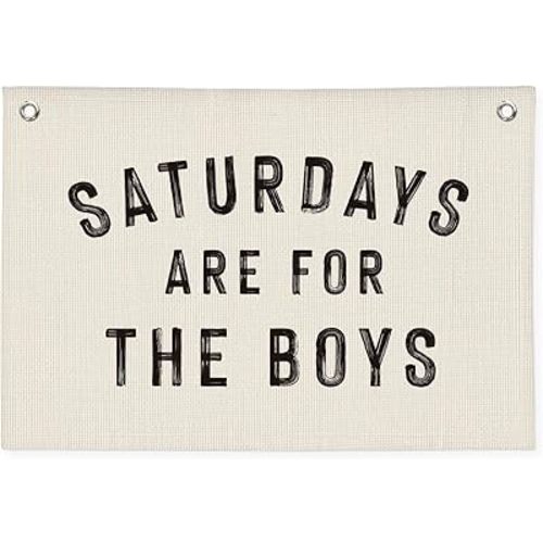 Boy Nursery Playroom Decor, Canvas Banner Wall Hanging Banner Flag Decor for Nursery Classroom Playroom Kids Room, Playroom Essentials