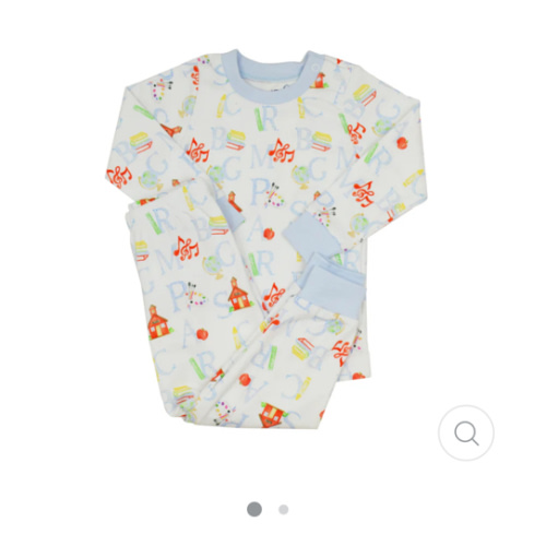 Two Piece Pima Pajamas | Blue ABC (9M)