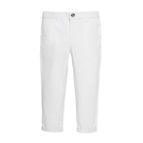 Hope & Henry Boys' Organic Skinny Stretch Twill Chino Pant, White, 3-6 Months