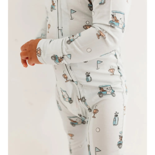 Blue Golf Zipper Romper – In My Jammers