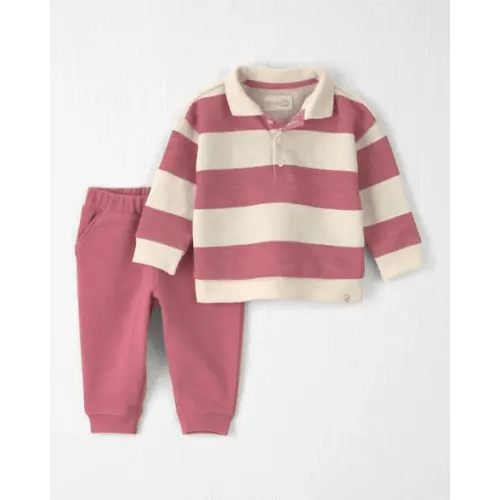 Baby Girl 2-Piece Organic Cotton French Terry Top & Pant Set - Little Planet | Carter's