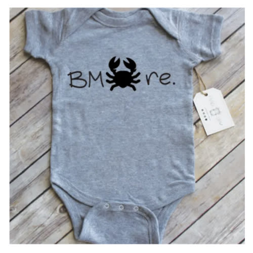Paper Cow Clothing BMORE Crab Baby Bodysuit - Best Day Ever