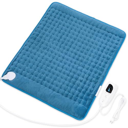 Deepsoon Heating Pad,Electric Heating Pads for Back,Neck,Moist Heating Pad for Abdomen Shoulder Knee Legs,Dry/Moist Heat&Auto Shut Off,Mother's Day Birthday for Men and Women,Blue,24x20 Inch