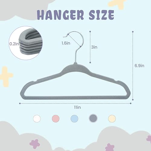 BAGAIL 50 Pack Kids Velvet Hangers