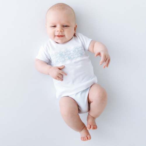 Jacob Smocked Diaper Cover Set - Light Blue