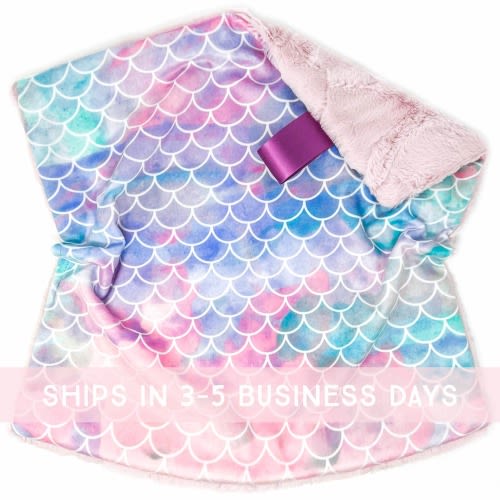 Lovey: Pink Purple Aqua Mermaid Scales. Minky. Soft. Girl. Colorful. Bright. Rainbow Colors. Ocean. Mermaid Nursery. Baby Gift. PYO.