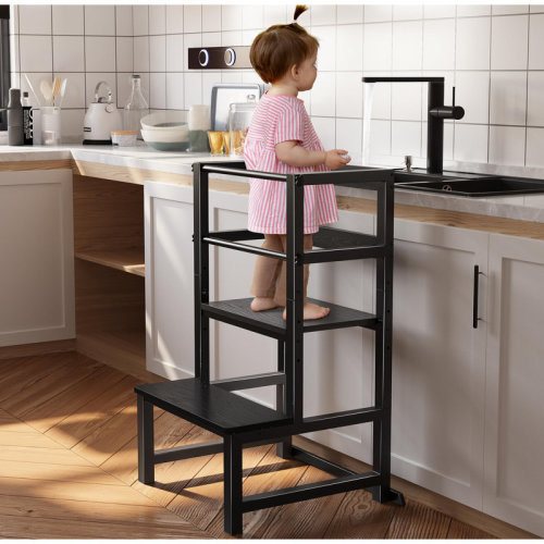 Mason & Marbles Adjustable Toddler Step Stool with Safety Rail - Sturdy Wood & Steel for Kids, Non-Slip Toddler Stool for Cooking & Counter Access & Reviews | Wayfair