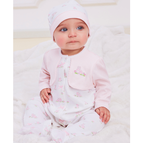 Baby Bunnies Footed One-Piece And Hat