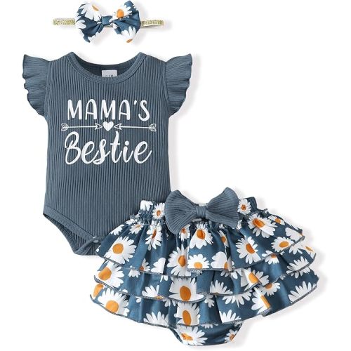 Mioglrie Newborn Infant Baby Girl Clothes Romper Shorts Set Floral Summer Outfits Cute Baby Clothes Girl