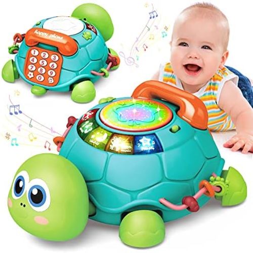 Baby Toys 6 to 12 Months, Musical Turtle Crawling Infant Toys, Early Learning Educational Toy with Light & Sound, Christmas Birthday Gifts for Boy Girl 7 8 9 10 11 Month 0-1 Year Old