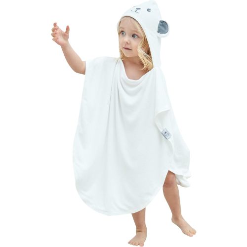 HIPHOP PANDA Hooded Towel - Rayon Made from Bamboo, Bath Towel with Bear Ears for Newborn, Babie, Toddler, Infant - Absorbent Large Baby Towel - Bear, 21.5 x 22.5 Inch