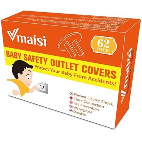 Vmaisi 62 Pieces Outlet Covers ChildProof Plug Protector - Baby Proofing Electrical Safety Outlet Plugs