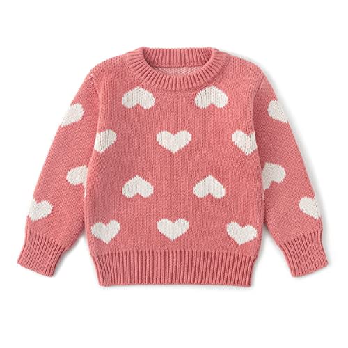 Simplee kids Baby Pullover Sweater Valentines Outfit Love Embroidery Knit Sweaters Coat for Autumn Fall and Winter