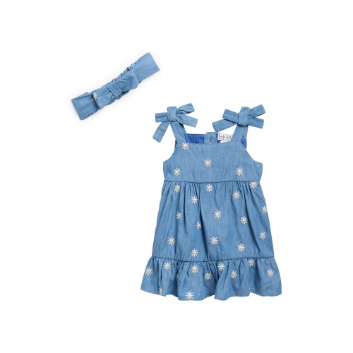 Kids' Daisy Denim Dress & Headband Set