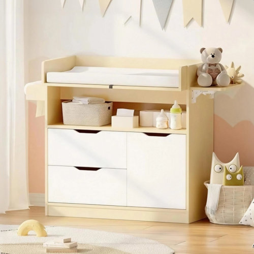 Ebern Designs Baby Changing Table Dresser, With 3 Drawers And 1 Storage Shelves, Can Be Used As A Baby Dresser With Changing Table Top, A Baby Changing Station, A Changing Table With Drawers & Reviews | Wayfair