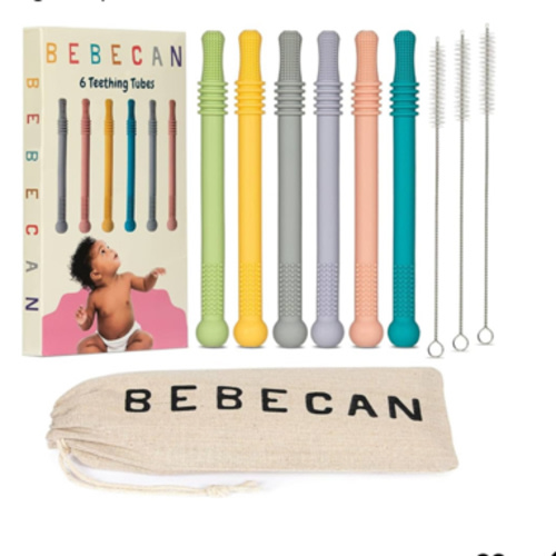 Teething Sticks for Babies 0-36 Months - Super Soft Silicone Teethers in 6 Vibrant Colors, Infant Teething Relief, Multicolored Teething Toys